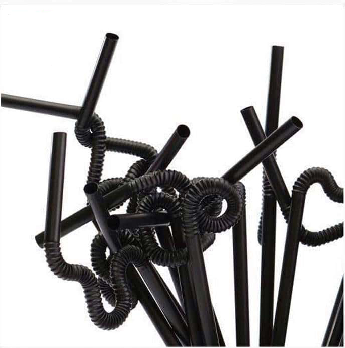 نی مشکی فنردار سایز 8 بسته 50 عددی