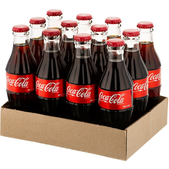 نوشابه شیشه‌ ای کوکاکولا 250 میلی لیتر باکس 12 عددی