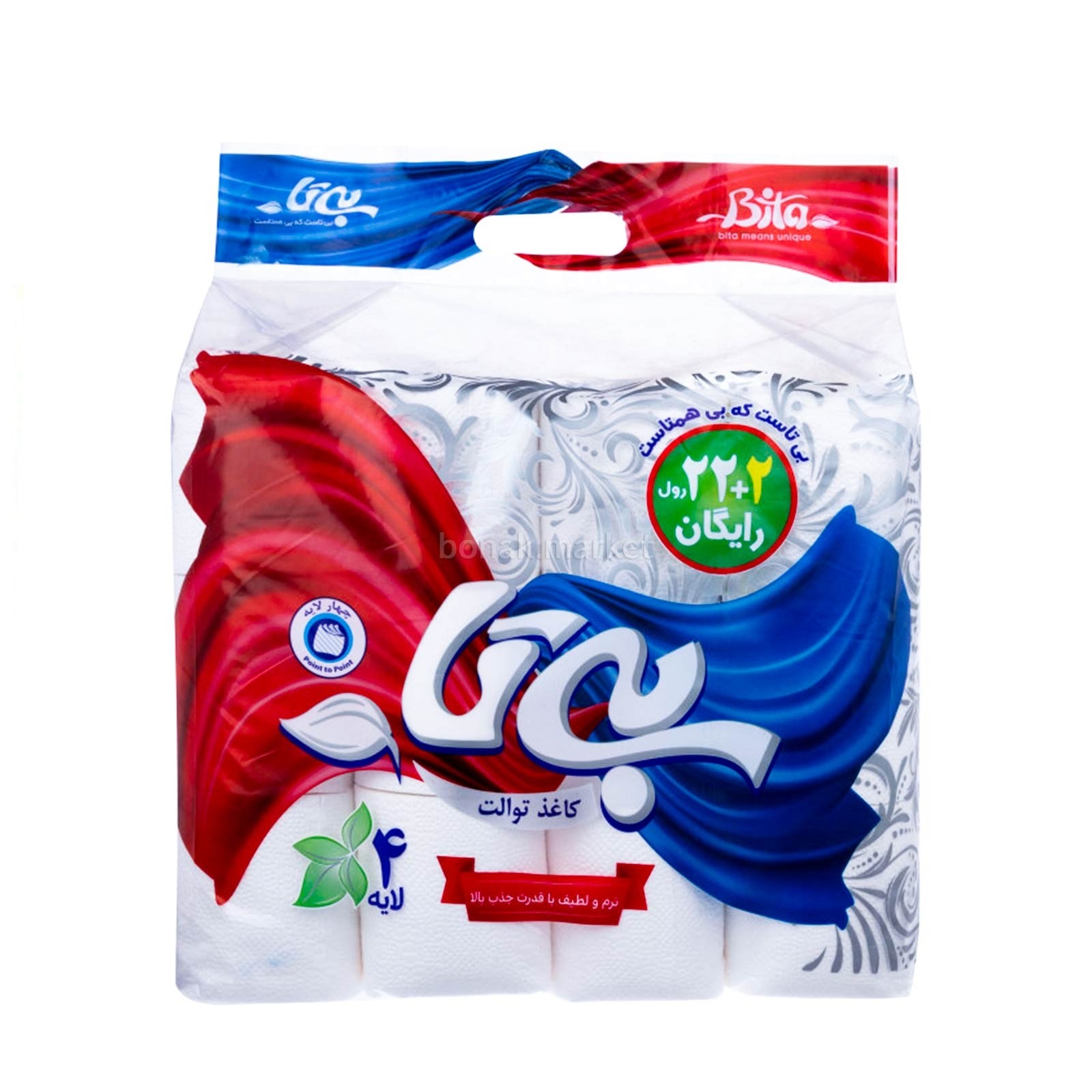 دستمال توالت بی تا بسته 24 عددی